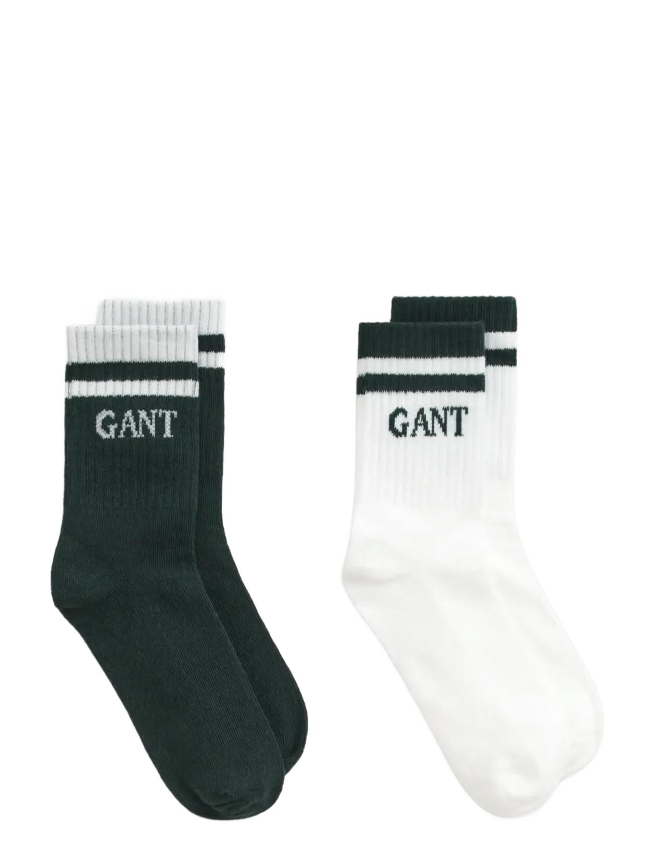 STRIPED SPORT SOCKS 2-PACK - TARTAN GREEN