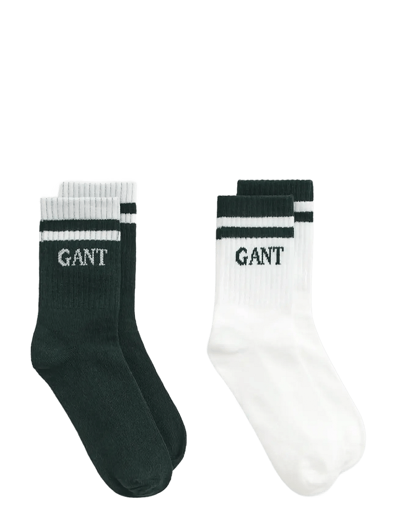 GANT - STRIPED SPORT SOCKS 2-PACK - strømper - tartan green - 0