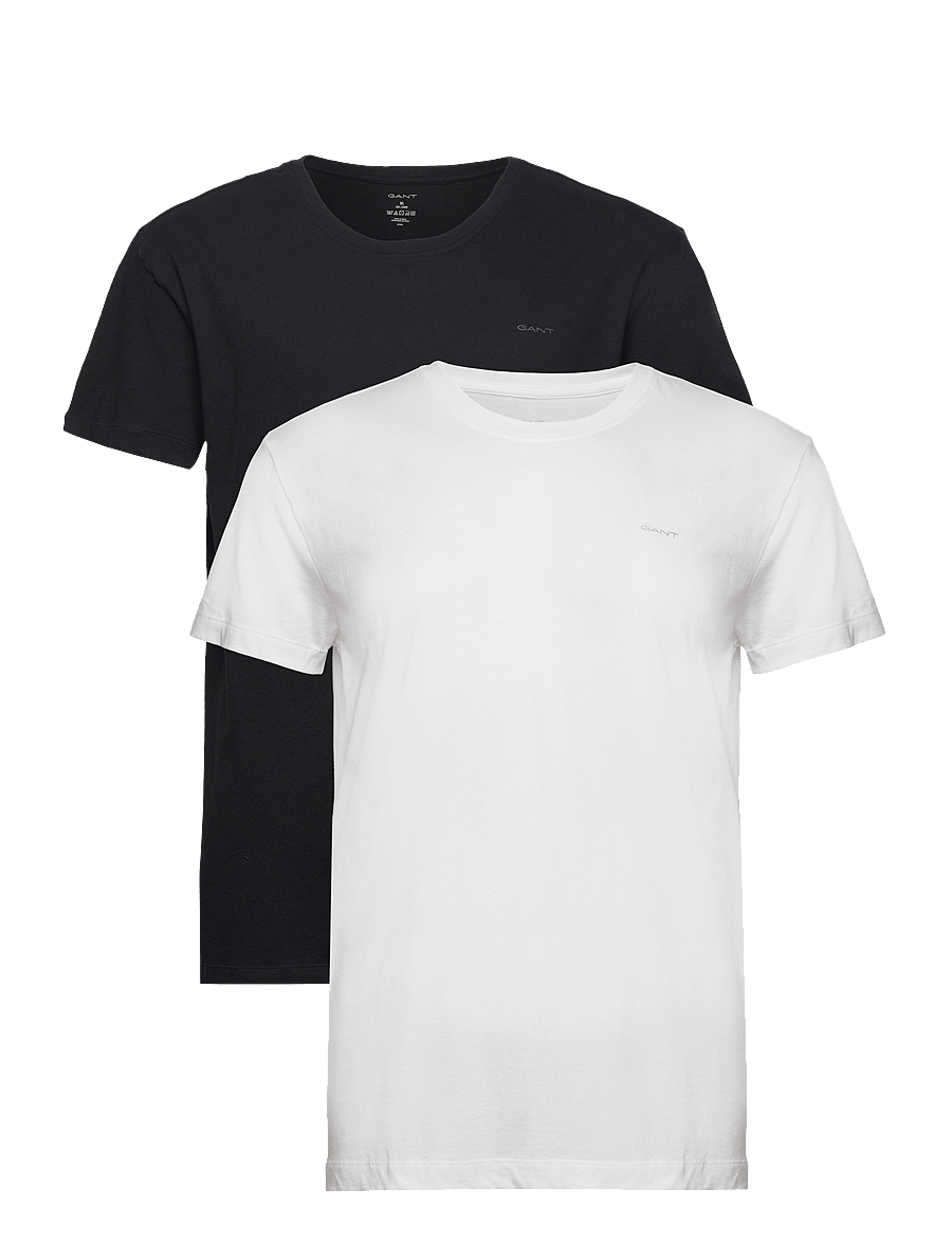 Gant - C-NECK T-SHIRT 2-PACK - marškinėlių komplektas - black / white - 1