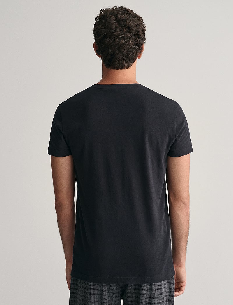 GANT - C-NECK T-SHIRT 2-PACK - multipack t-shirts - black / white - 2