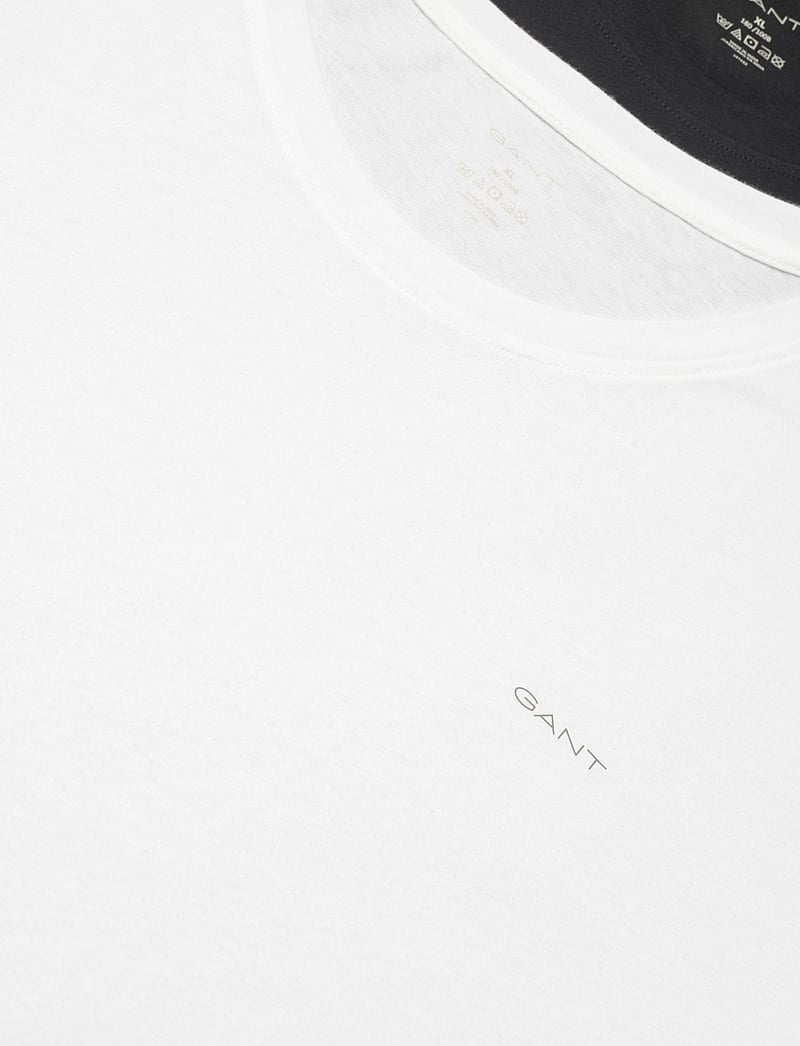 GANT - C-NECK T-SHIRT 2-PACK - multipack t-shirts - black / white - 4