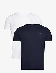 GANT - C-NECK T-SHIRT 2-PACK - short-sleeved t-shirts - navy / white - 0