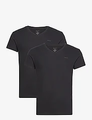 GANT - V-NECK T-SHIRT 2-PACK - v-neck t-shirts - black - 0