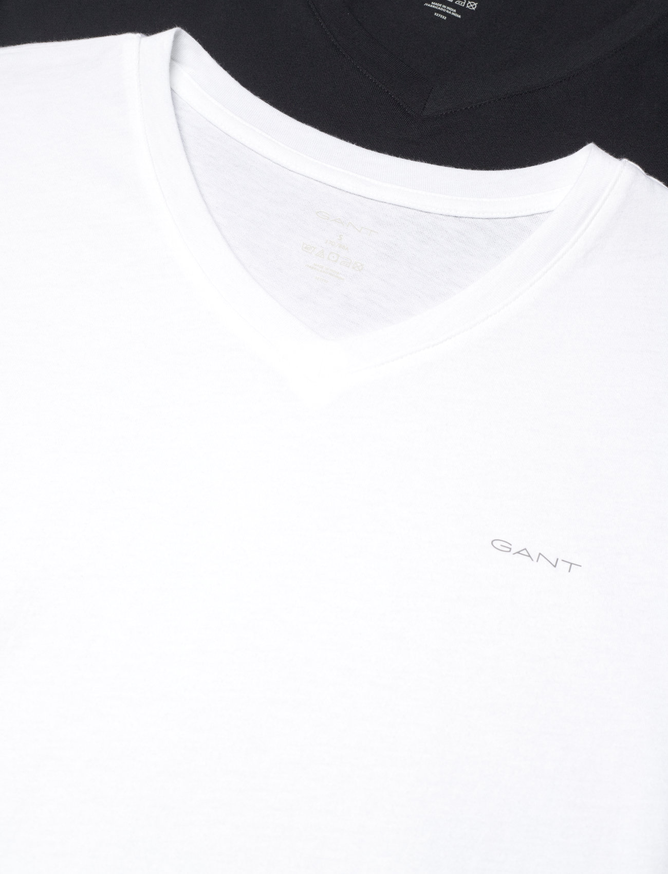 GANT - V-NECK T-SHIRT 2-PACK - basis-t-skjorter - black / white - 1