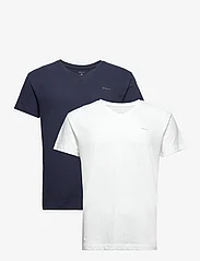 GANT - V-NECK T-SHIRT 2-PACK - basis-t-skjorter - navy / white - 0