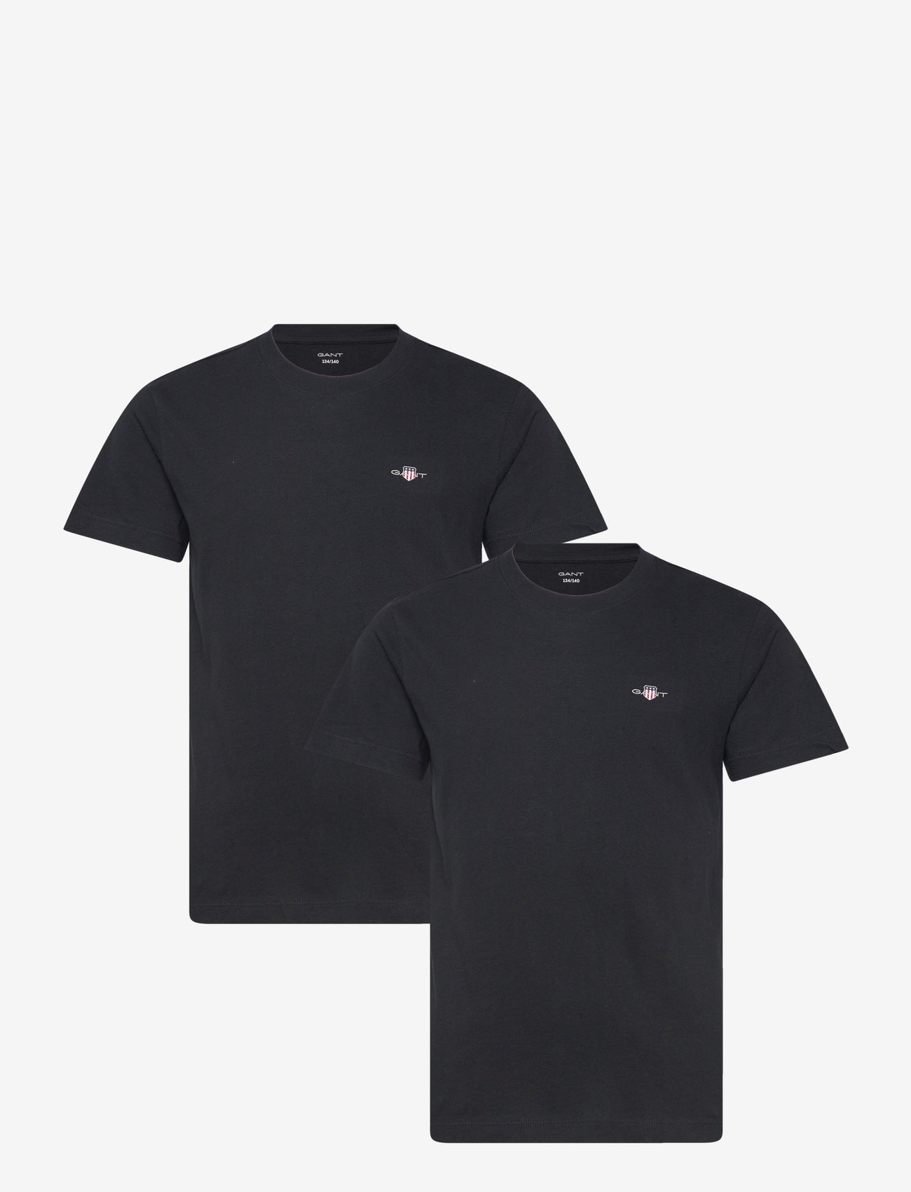GANT - C-NECK T-SHIRT 2-PACK - lühikeste varrukatega t-särgid - black - 0