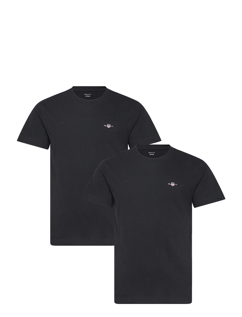 GANT - C-NECK T-SHIRT 2-PACK - lühikeste varrukatega t-särgid - black - 0