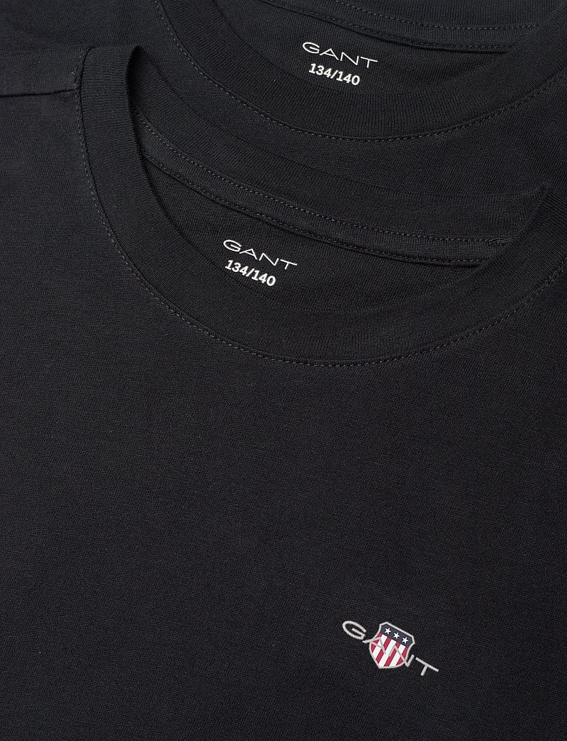 GANT - C-NECK T-SHIRT 2-PACK - lühikeste varrukatega t-särgid - black - 1
