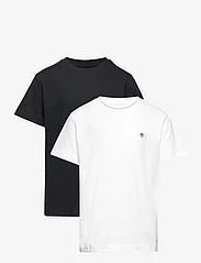 GANT - C-NECK T-SHIRT 2-PACK - short-sleeved t-shirts - black / white - 0