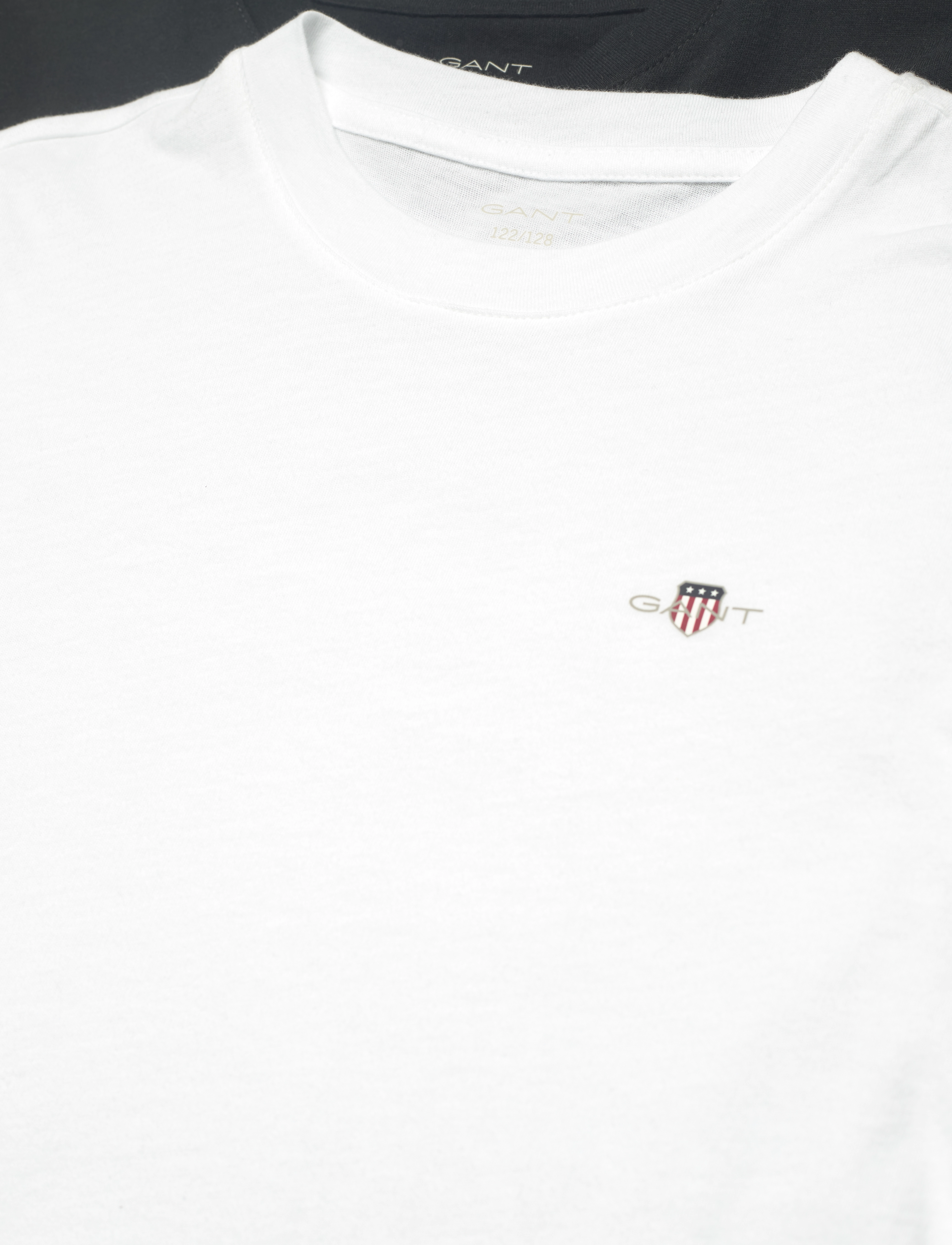 Gant - C-NECK T-SHIRT 2-PACK - kortærmede t-shirts - black / white - 3