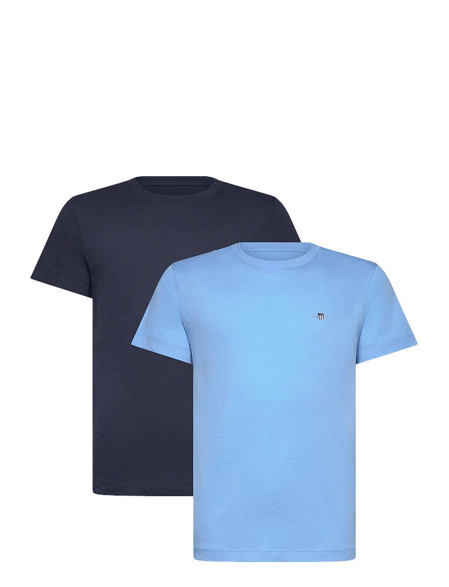 Gant - C-NECK T-SHIRT 2-PACK - kortärmade t-shirts - dream blue - 0