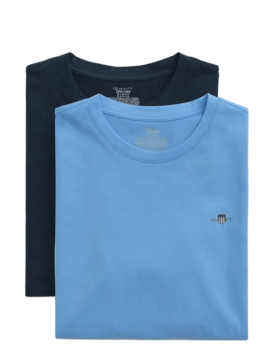 Gant - C-NECK T-SHIRT 2-PACK - kortärmade t-shirts - dream blue - 1