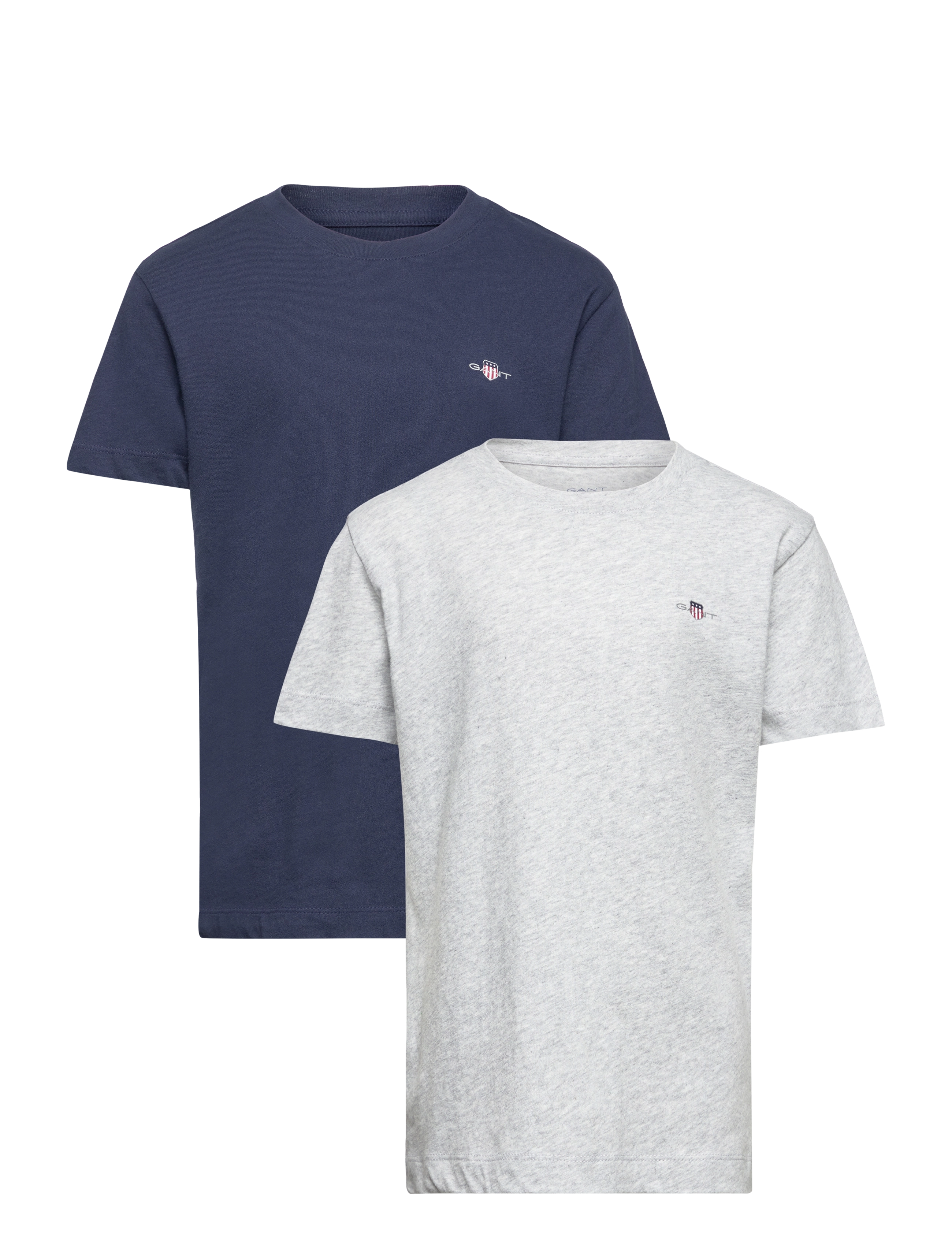 Gant C-NECK T-SHIRT 2-PACK - Multipack - LIGHT GREY MEL/NAVY / multi