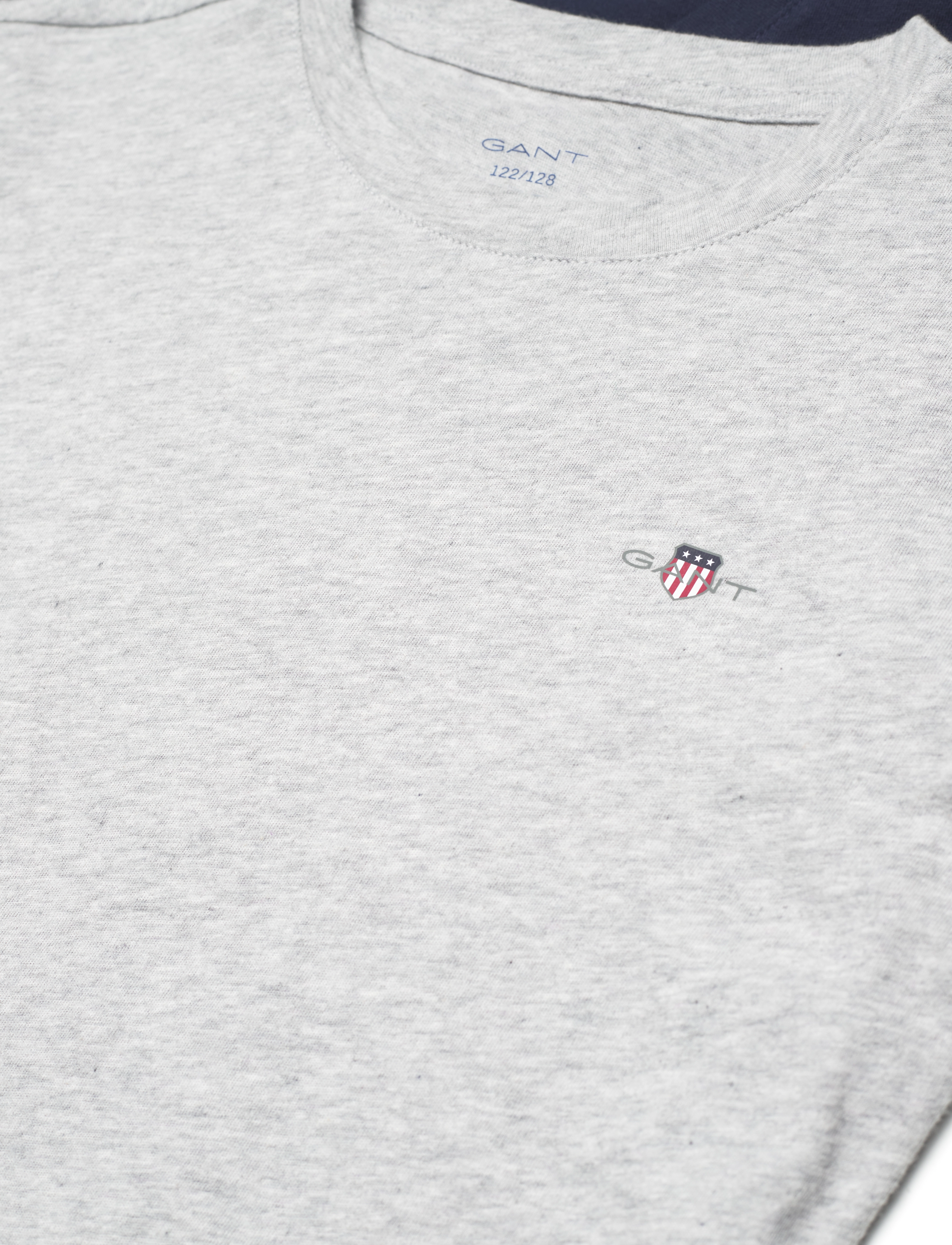 Gant - C-NECK T-SHIRT 2-PACK - kortärmade t-shirts - light grey mel/navy - 2