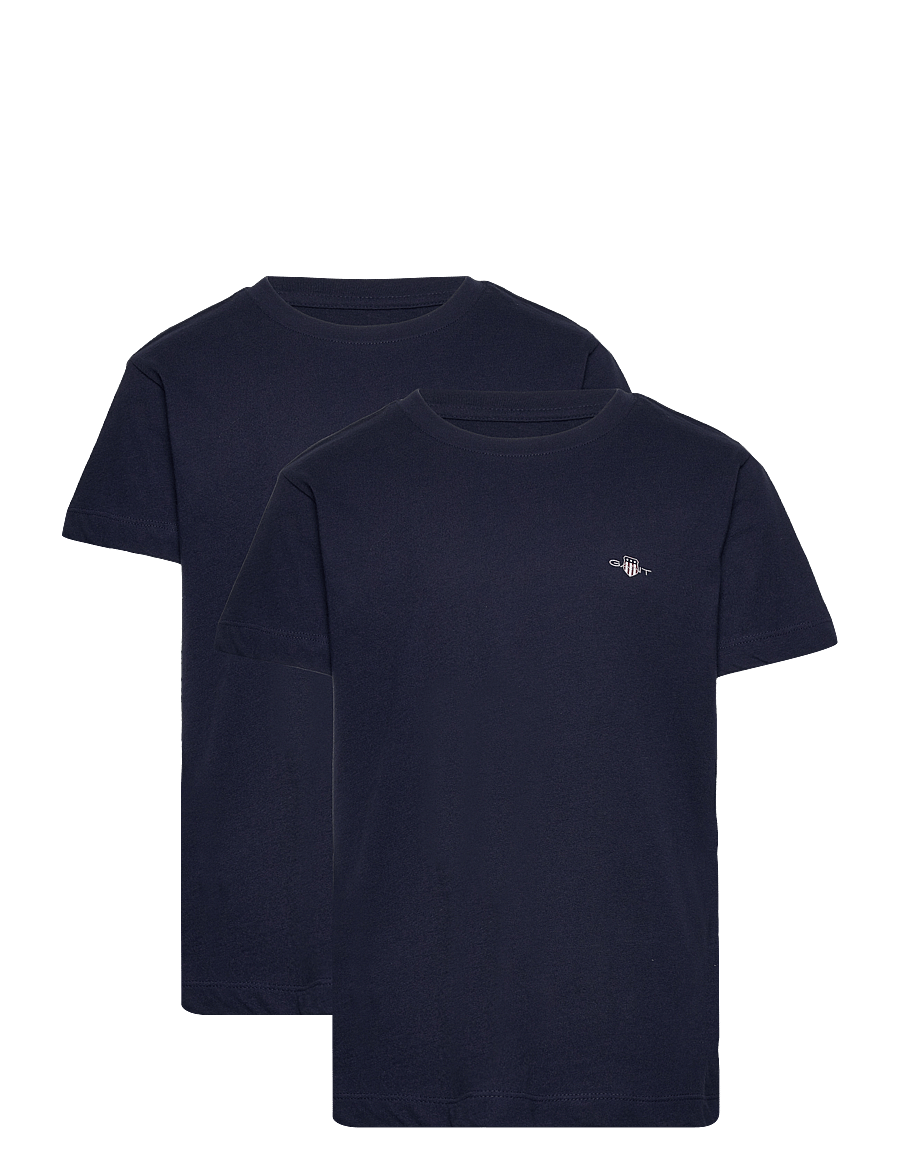 Gant - C-NECK T-SHIRT 2-PACK - kortærmede t-shirts - marine - 0