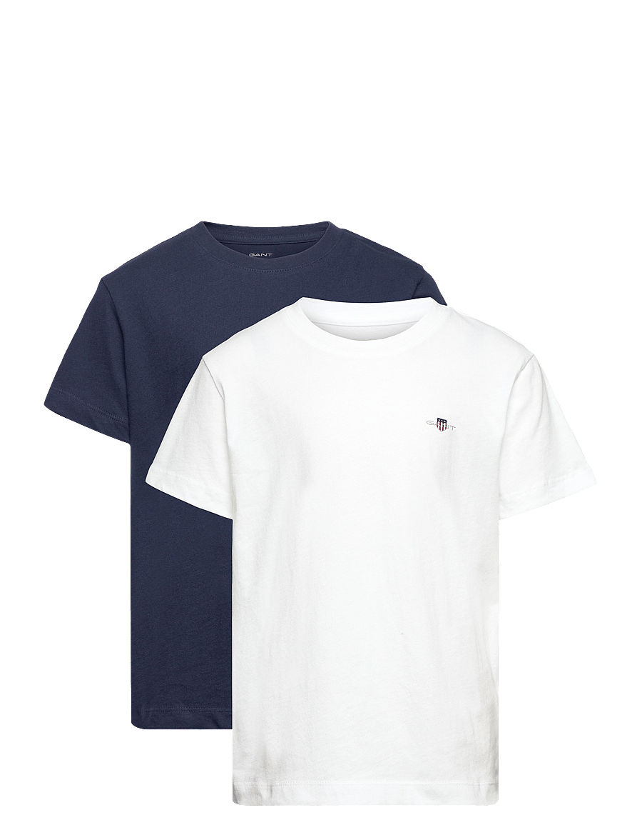 Gant - C-NECK T-SHIRT 2-PACK - kortærmede t-shirts - navy / white - 0
