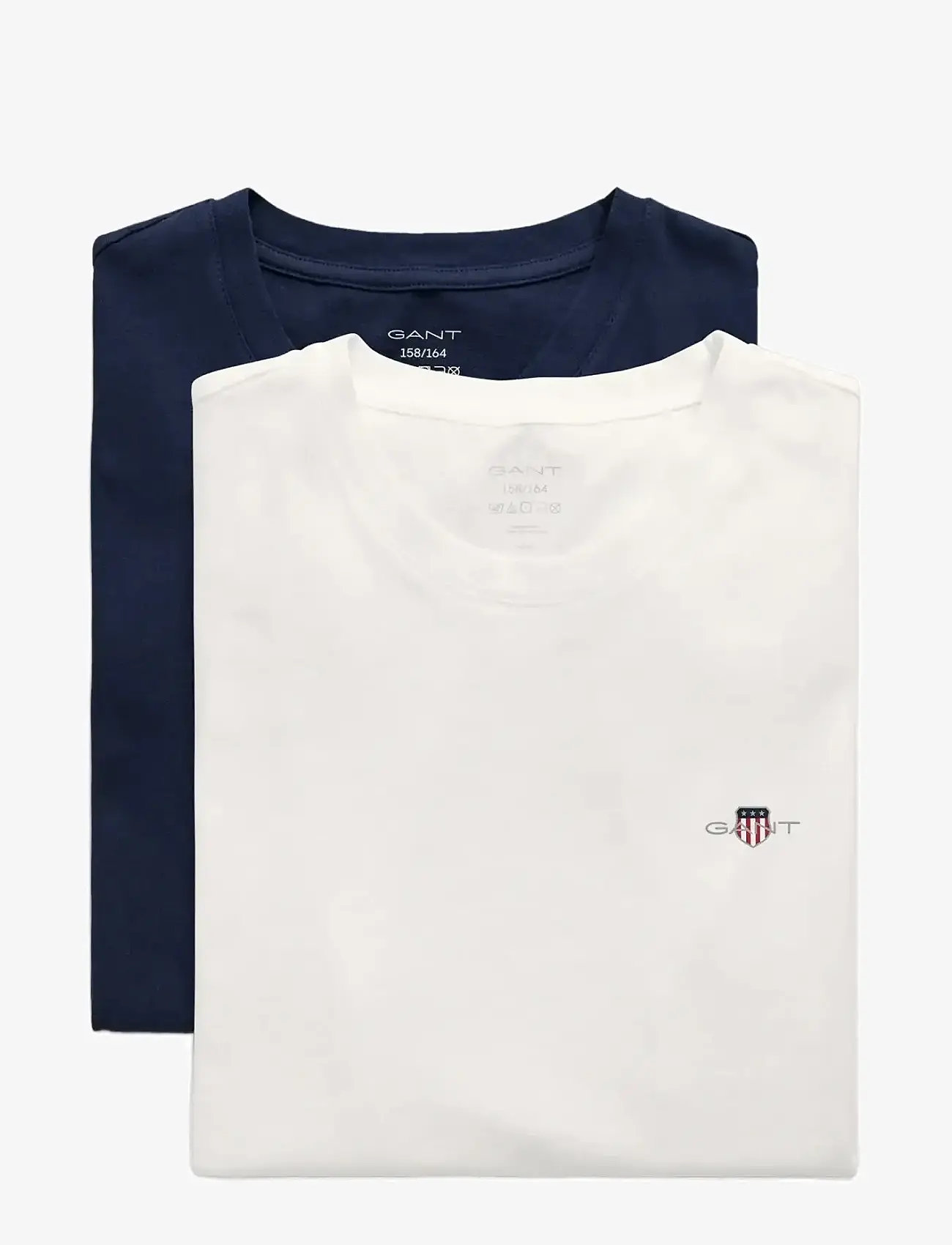 GANT - C-NECK T-SHIRT 2-PACK - kortærmede t-shirts - navy / white - 2