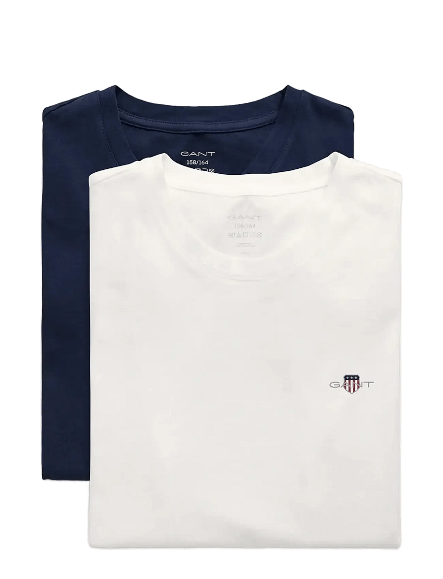 Gant - C-NECK T-SHIRT 2-PACK - kortærmede t-shirts - navy / white - 2