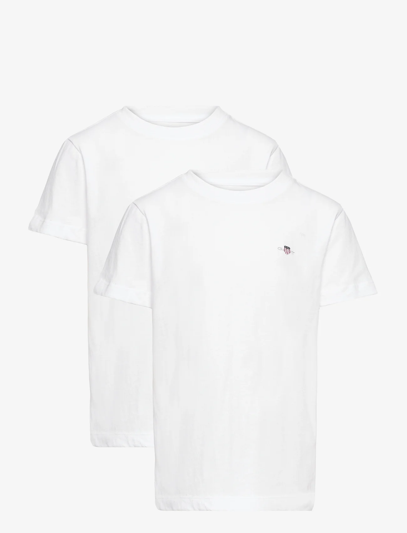 GANT - C-NECK T-SHIRT 2-PACK - kortærmede t-shirts - white - 0