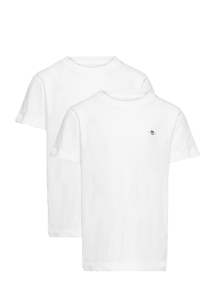 Gant - C-NECK T-SHIRT 2-PACK - kortermede t-skjorter - white - 0
