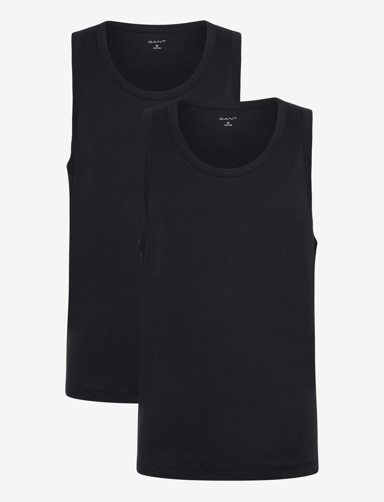 GANT - TANK TOP 2-PACK - sleeveless shirts - black - 1