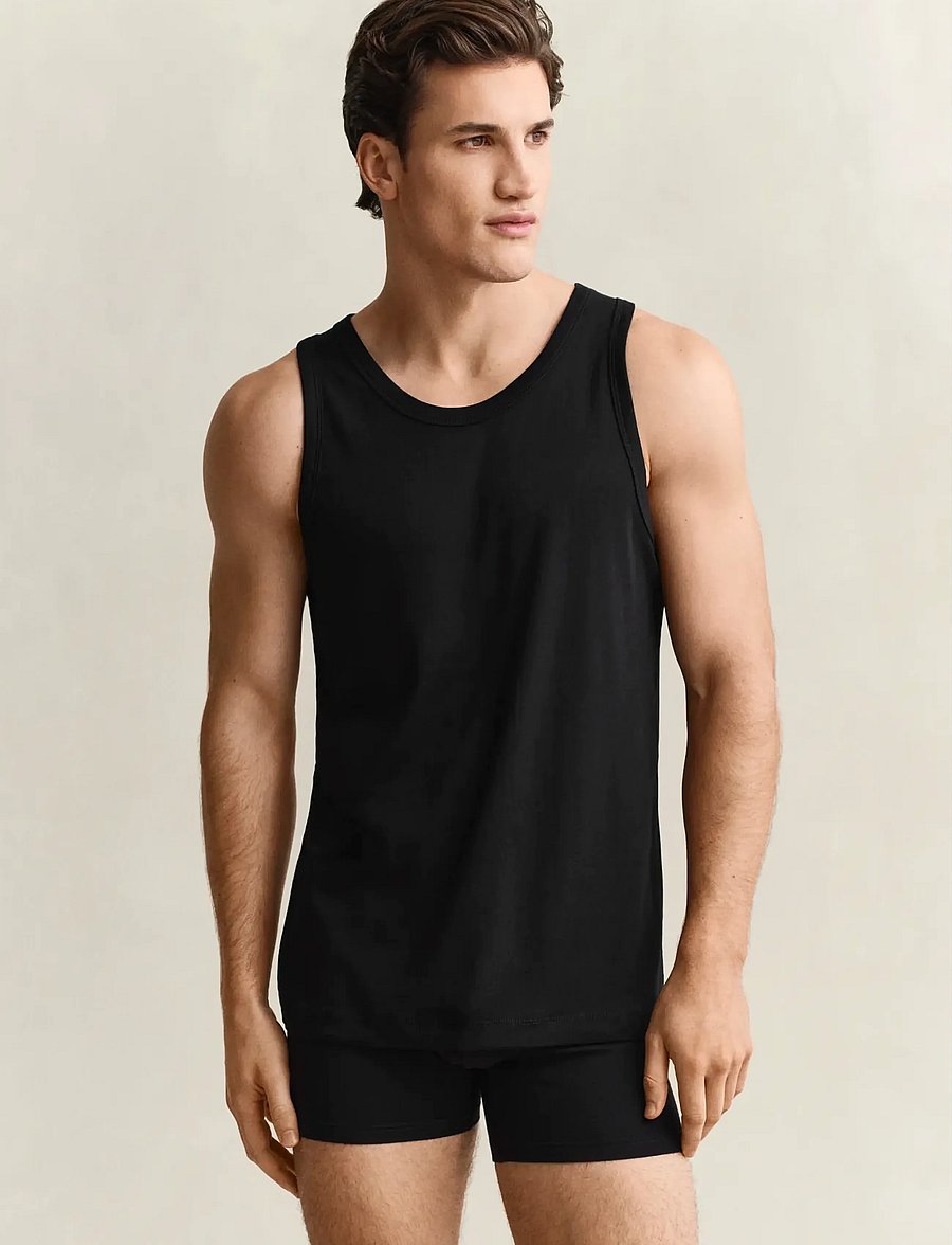 Gant - TANK TOP 2-PACK - linnen - black - 0