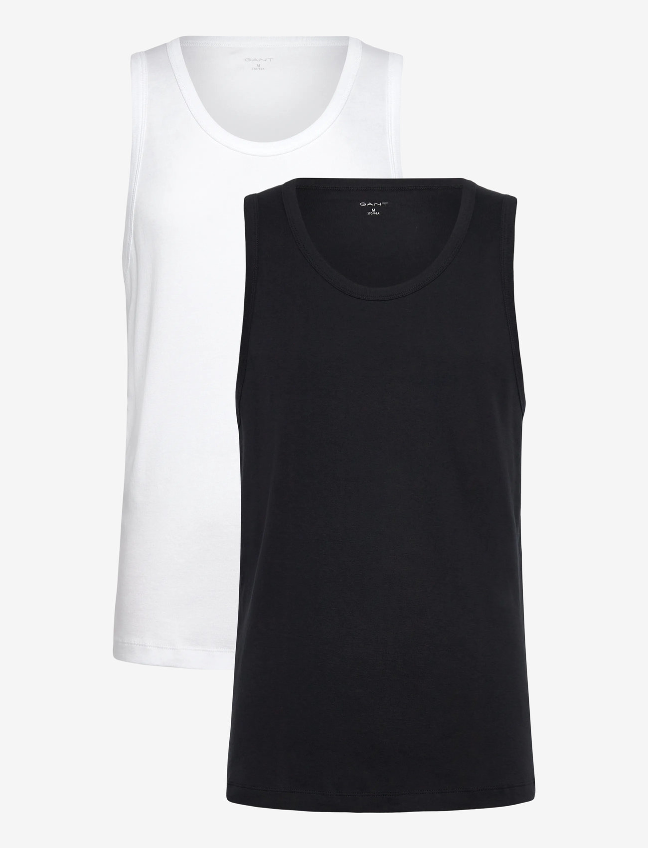 GANT - TANK TOP 2-PACK - sleeveless shirts - black / white - 1