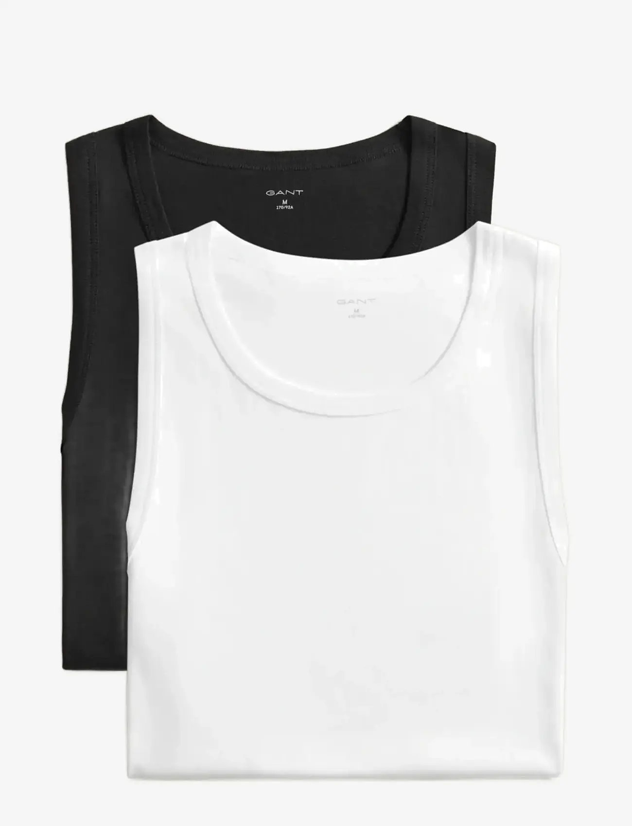 GANT - TANK TOP 2-PACK - sleeveless shirts - black / white - 2