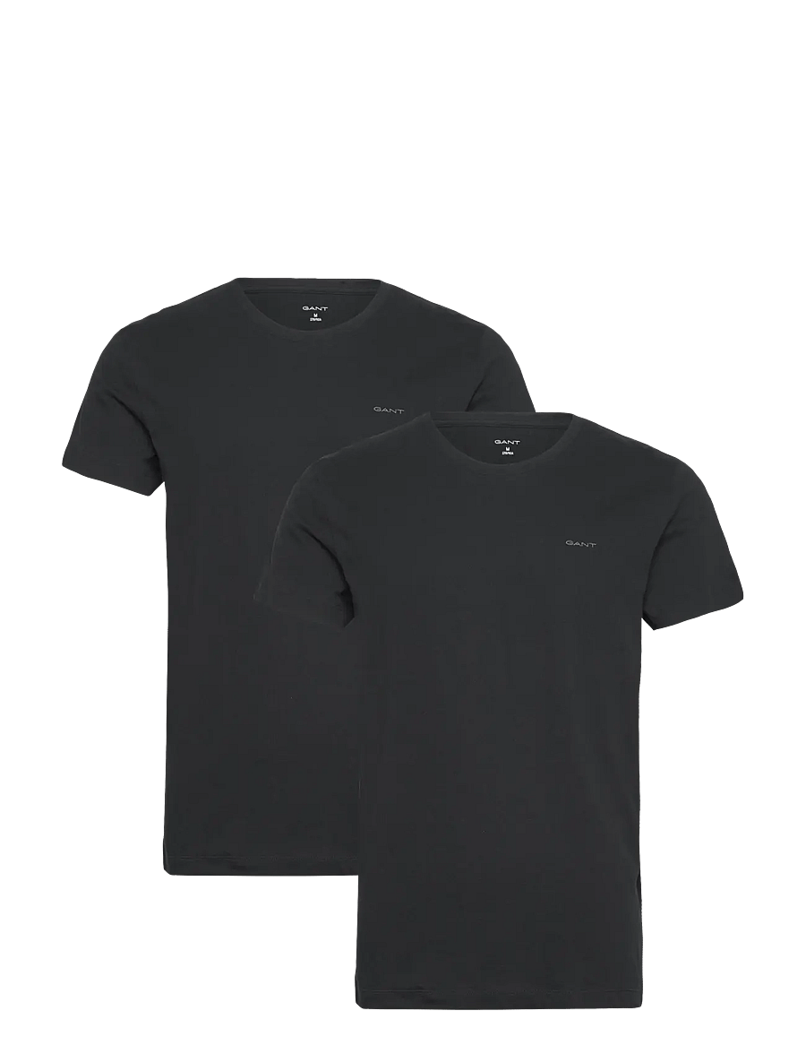 Gant - C-NECK T-SHIRT 2-PACK - multipack t-shirts - black - 1