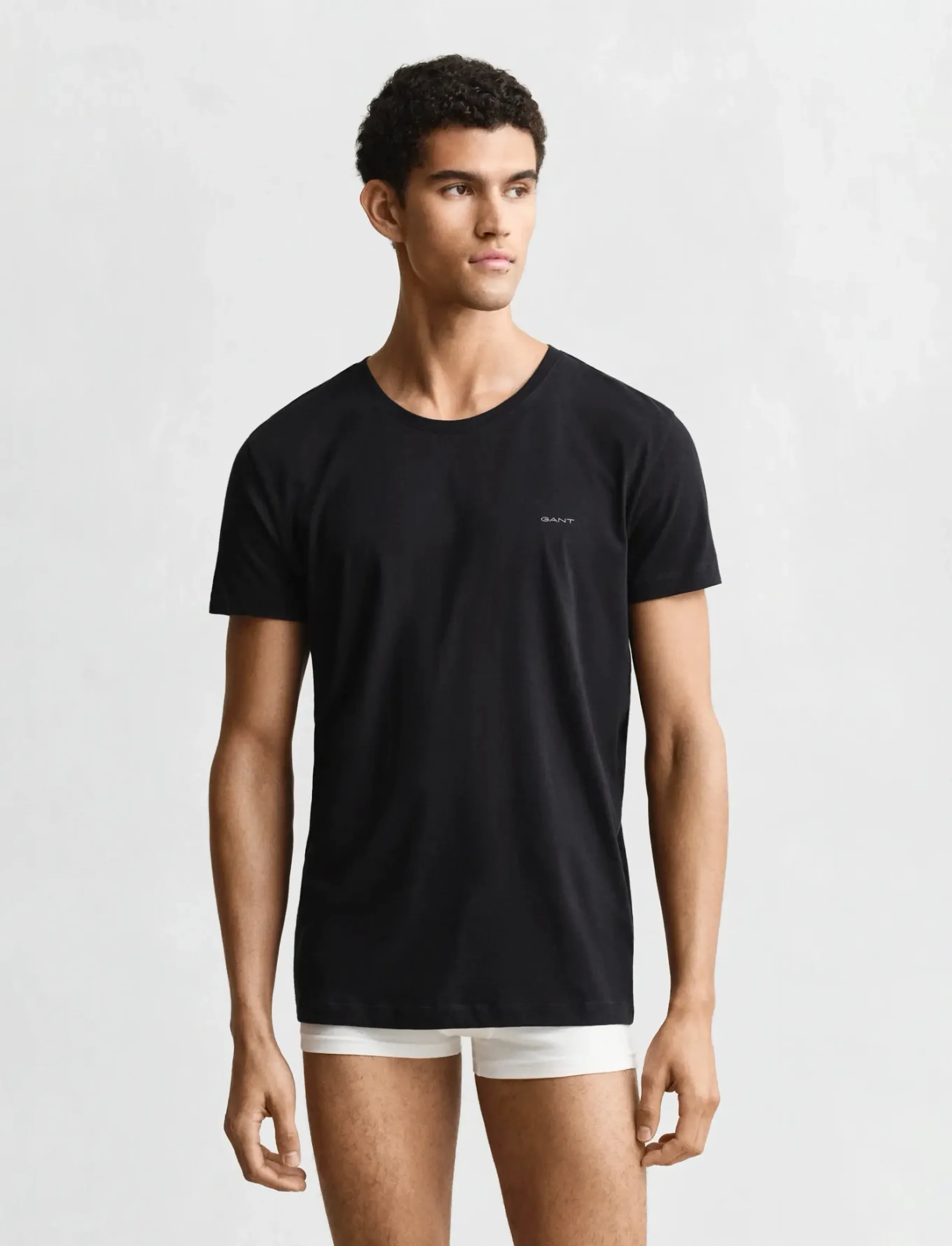GANT C-NECK T-SHIRT 2-PACK - Kurzärmelig - BLACK / black