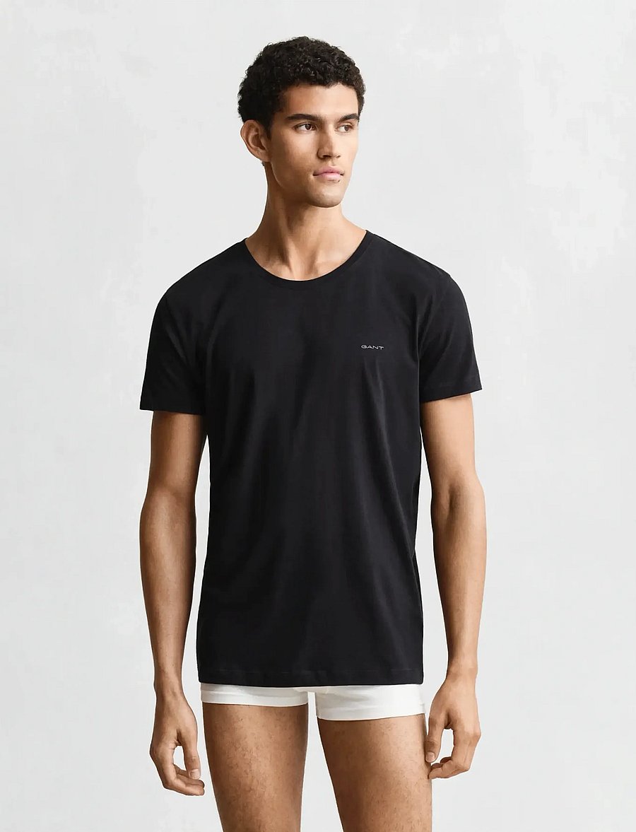 Gant - C-NECK T-SHIRT 2-PACK - multipack t-shirts - black - 0