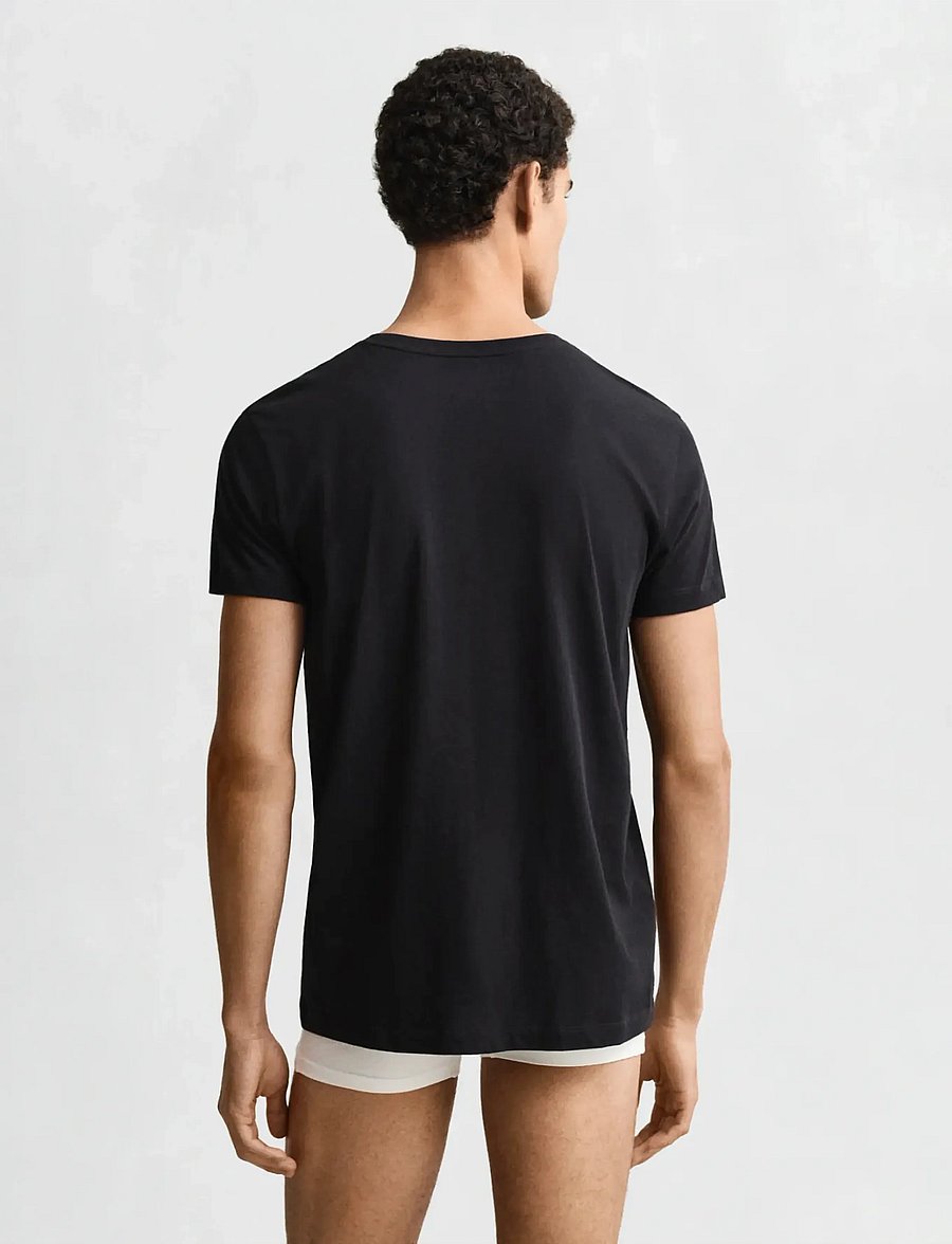 Gant - C-NECK T-SHIRT 2-PACK - multipack t-shirts - black - 2