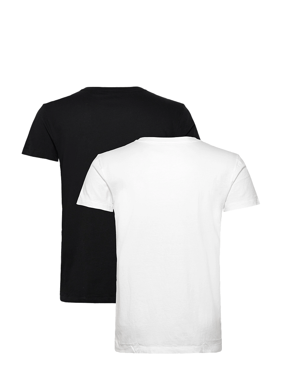 Gant - C-NECK T-SHIRT 2-PACK - marškinėlių rinkiniai - black / white - 2