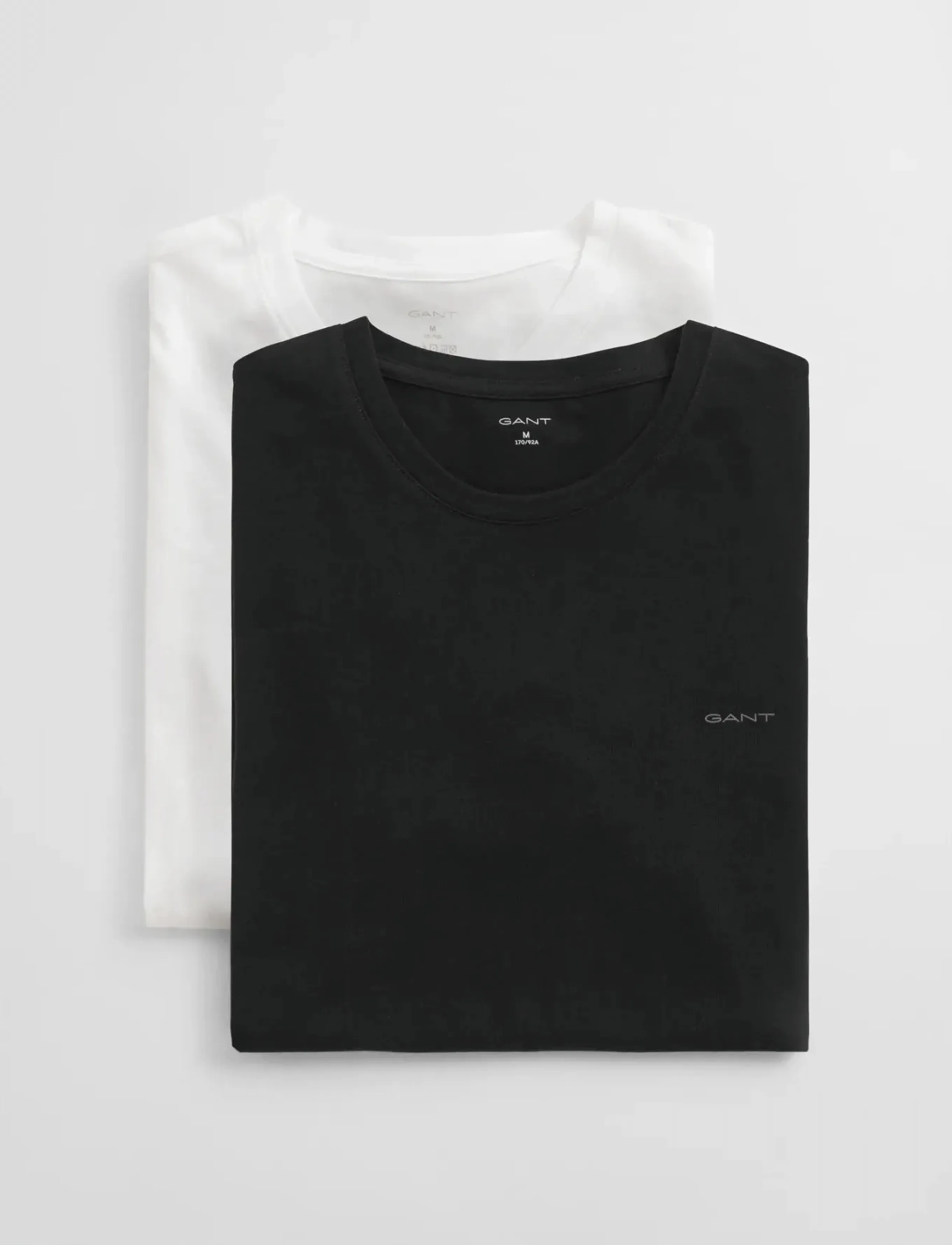 Gant - 2-Pack Crew Neck T-Shirts - t-paidat monipakkauksessa - black / white - 2