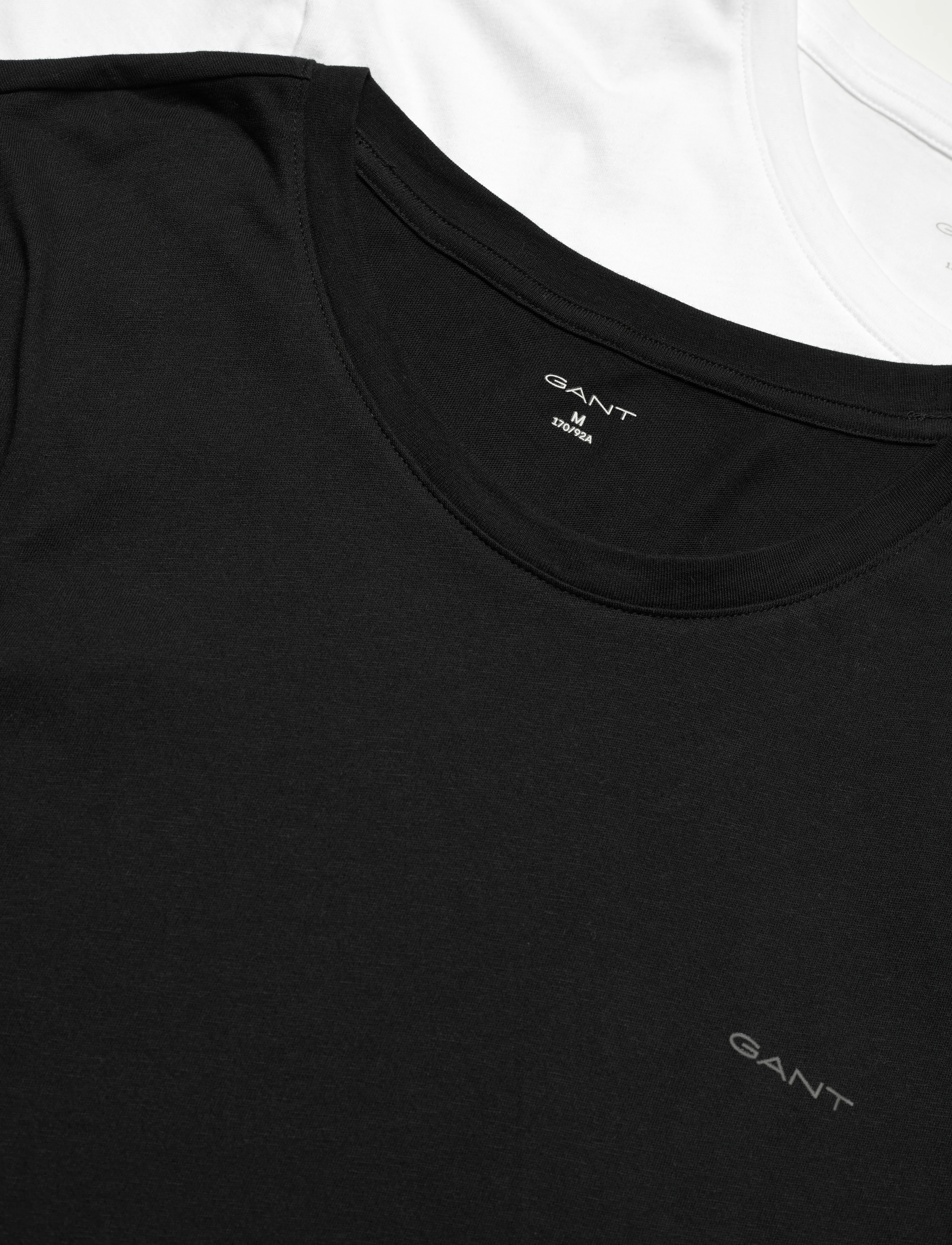 Gant - 2-Pack Crew Neck T-Shirts - t-paidat monipakkauksessa - black / white - 5