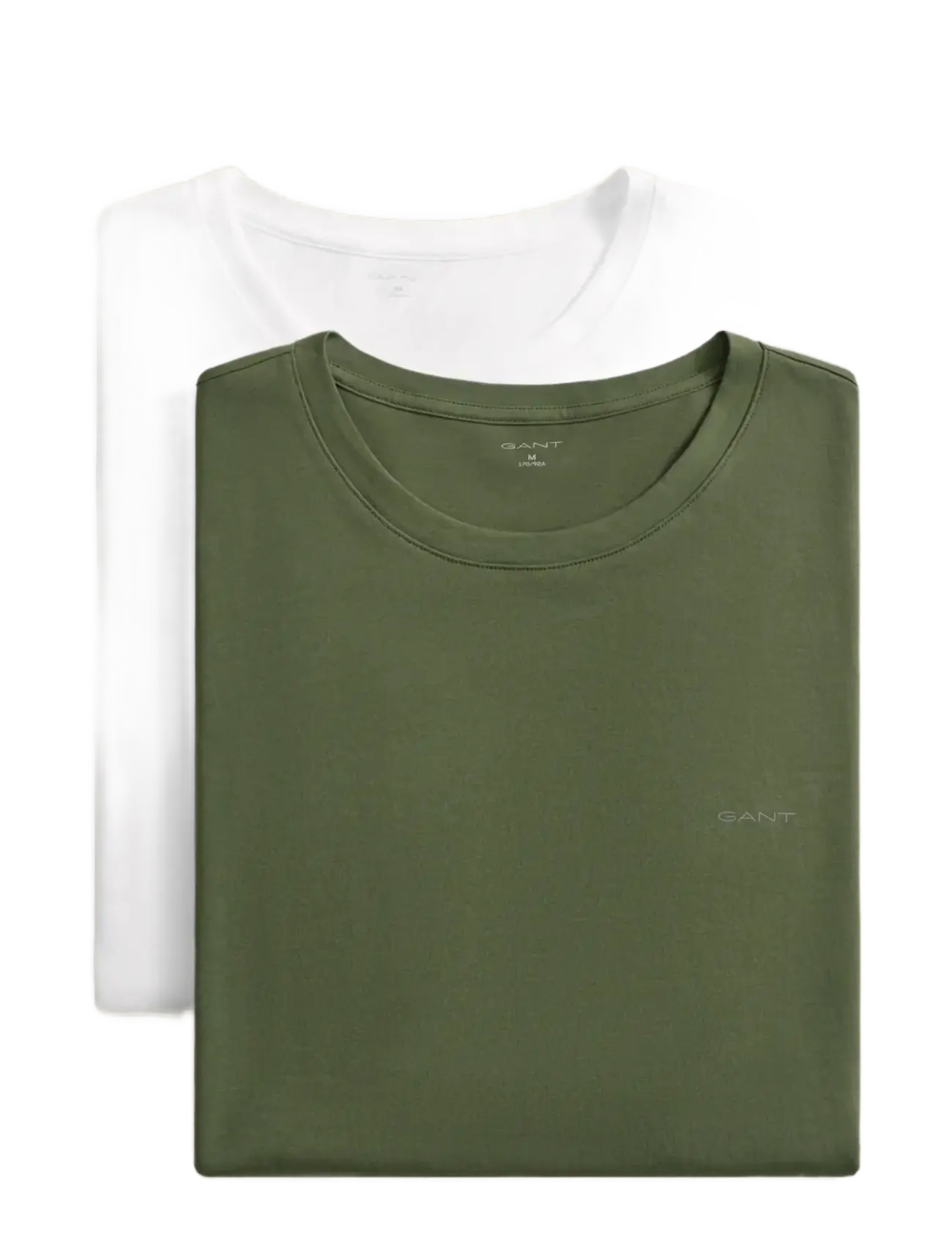 GANT C-NECK T-SHIRT 2-PACK - T-Shirts - DRY HERB GREEN / khaki/green