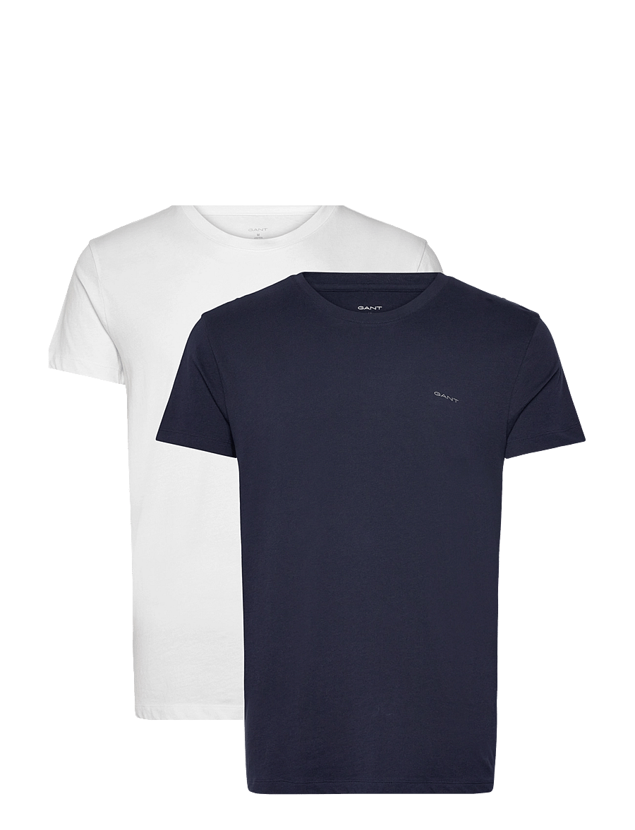 Gant - C-NECK T-SHIRT 2-PACK - t-shirts im multipack - navy / white - 1
