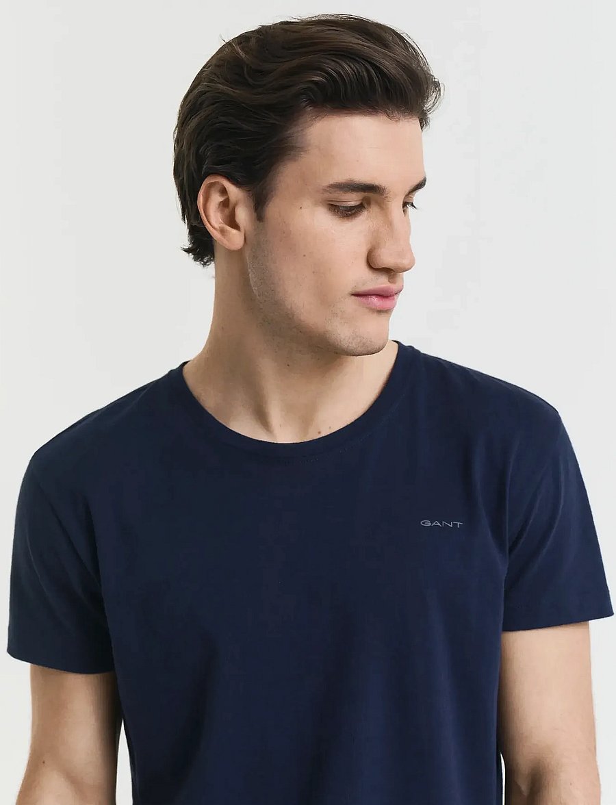 Gant - C-NECK T-SHIRT 2-PACK - t-shirts im multipack - navy / white - 4