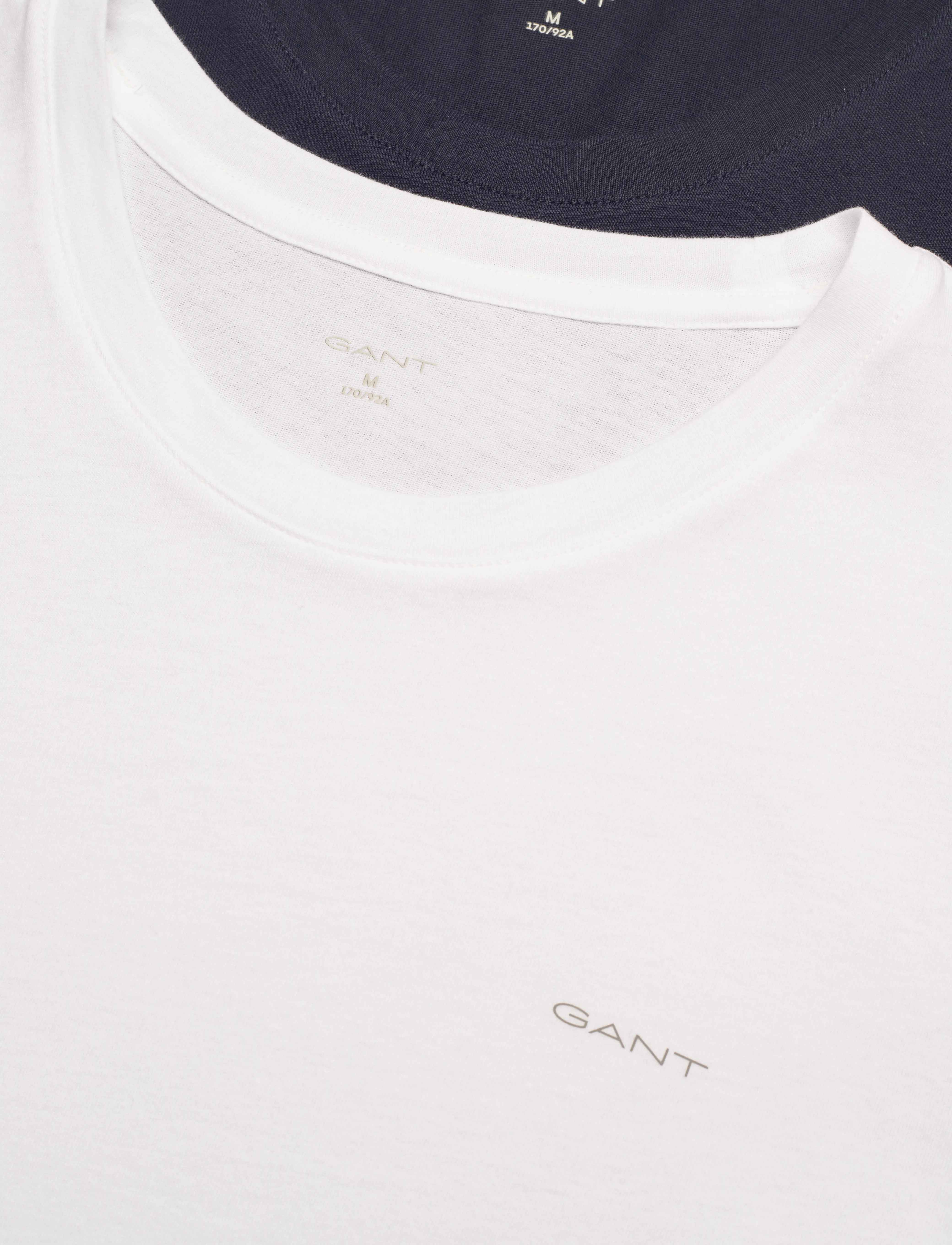 Gant - 2-Pack Crew Neck T-Shirts - kortærmede t-shirts - navy / white - 5