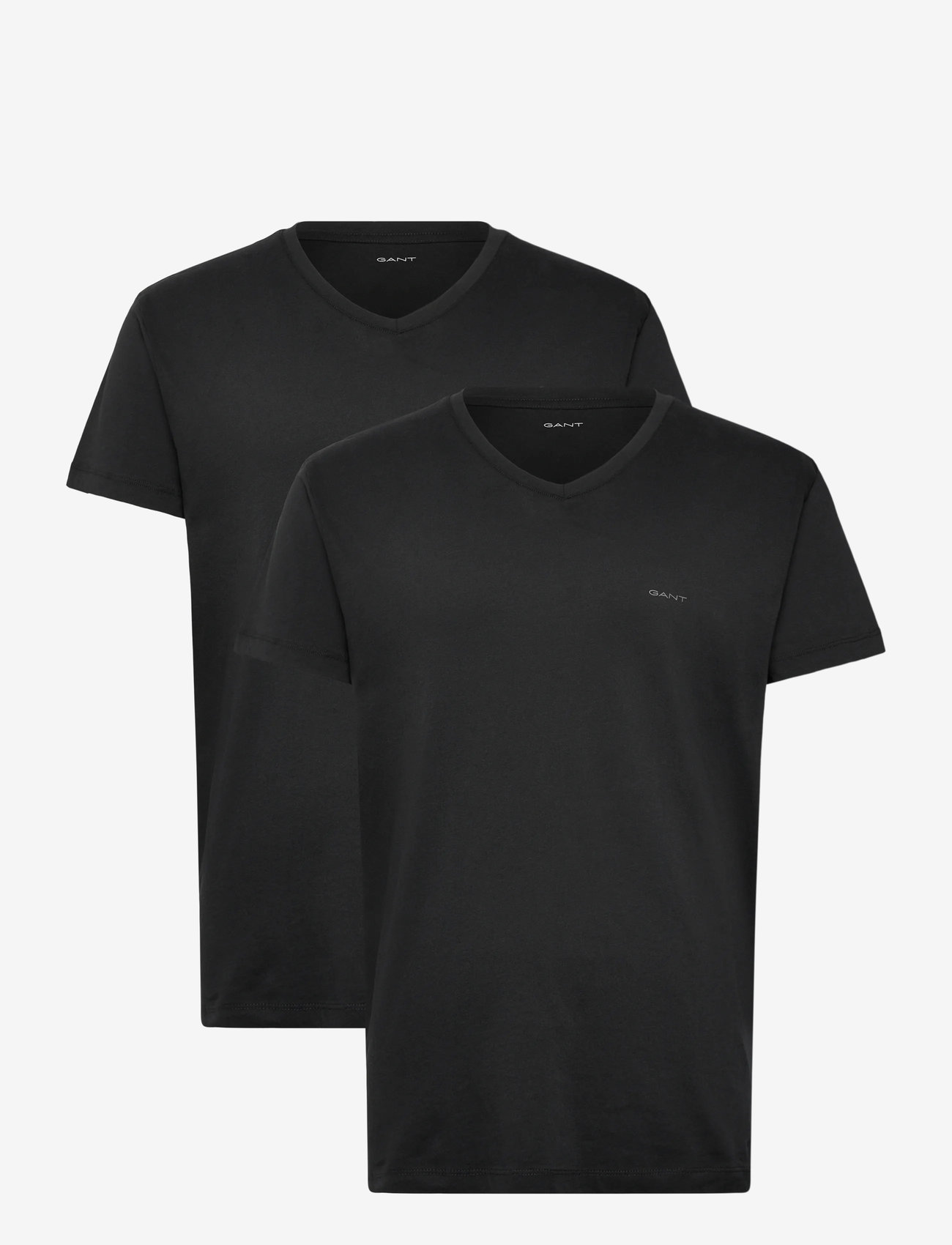 GANT - V-NECK T-SHIRT 2-PACK - v-ringade t-shirts - black - 1
