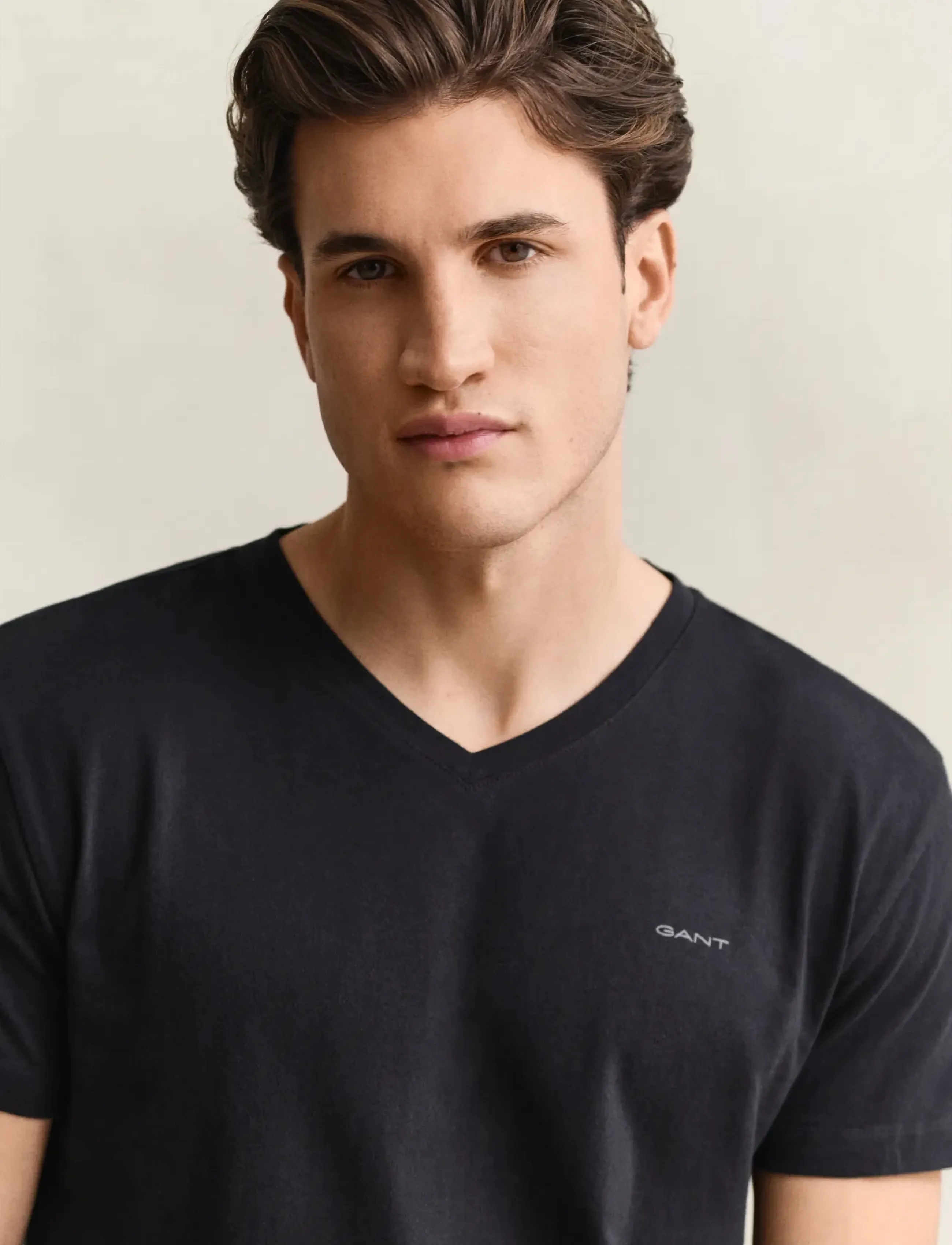 Gant - 2-Pack V-Neck T-Shirts - t-shirts med v-hals - black - 3