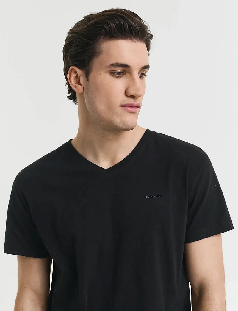 GANT - V-NECK T-SHIRT 2-PACK - v-ringade t-shirts - black - 4