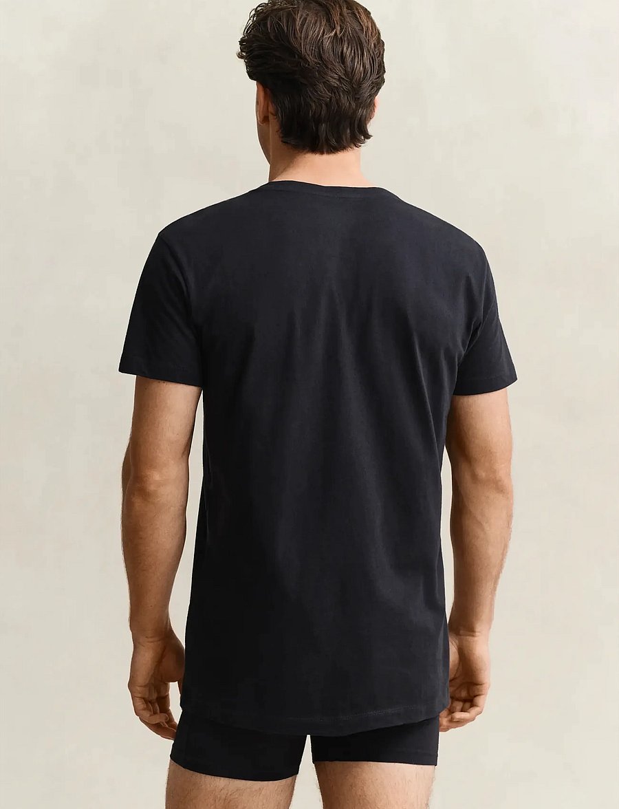 Gant - 2-Pack V-Neck T-Shirts - t-shirts med v-hals - black / white - 2