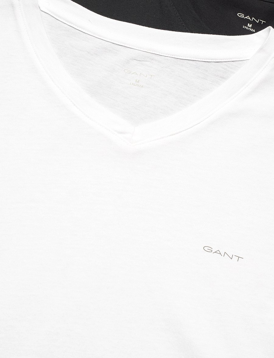 Gant - 2-Pack V-Neck T-Shirts - t-shirts med v-hals - black / white - 5