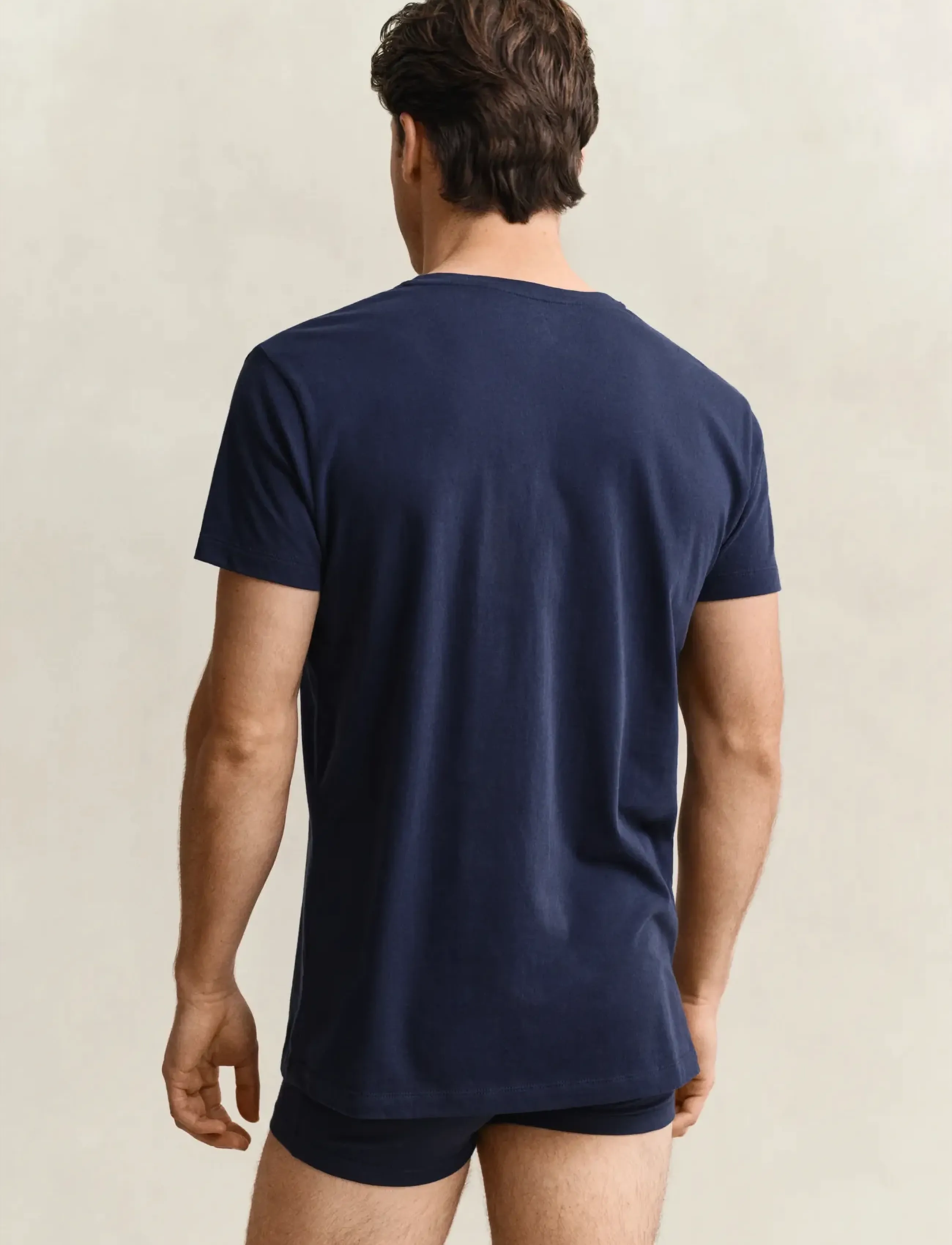 Gant - V-NECK T-SHIRT 2-PACK - stuttermabolir með v-hálsmáli - navy / white - 2