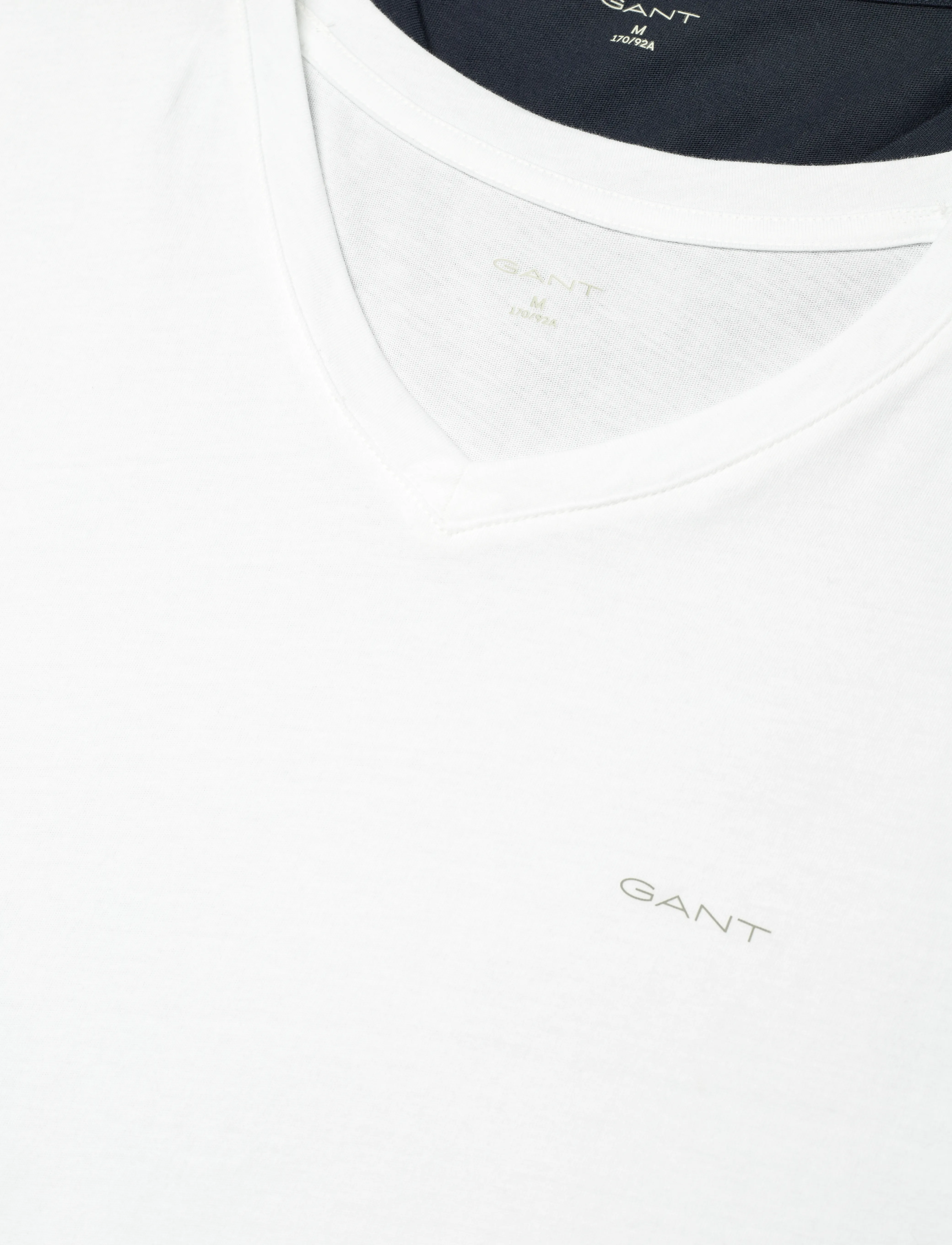 Gant - V-NECK T-SHIRT 2-PACK - stuttermabolir með v-hálsmáli - navy / white - 5