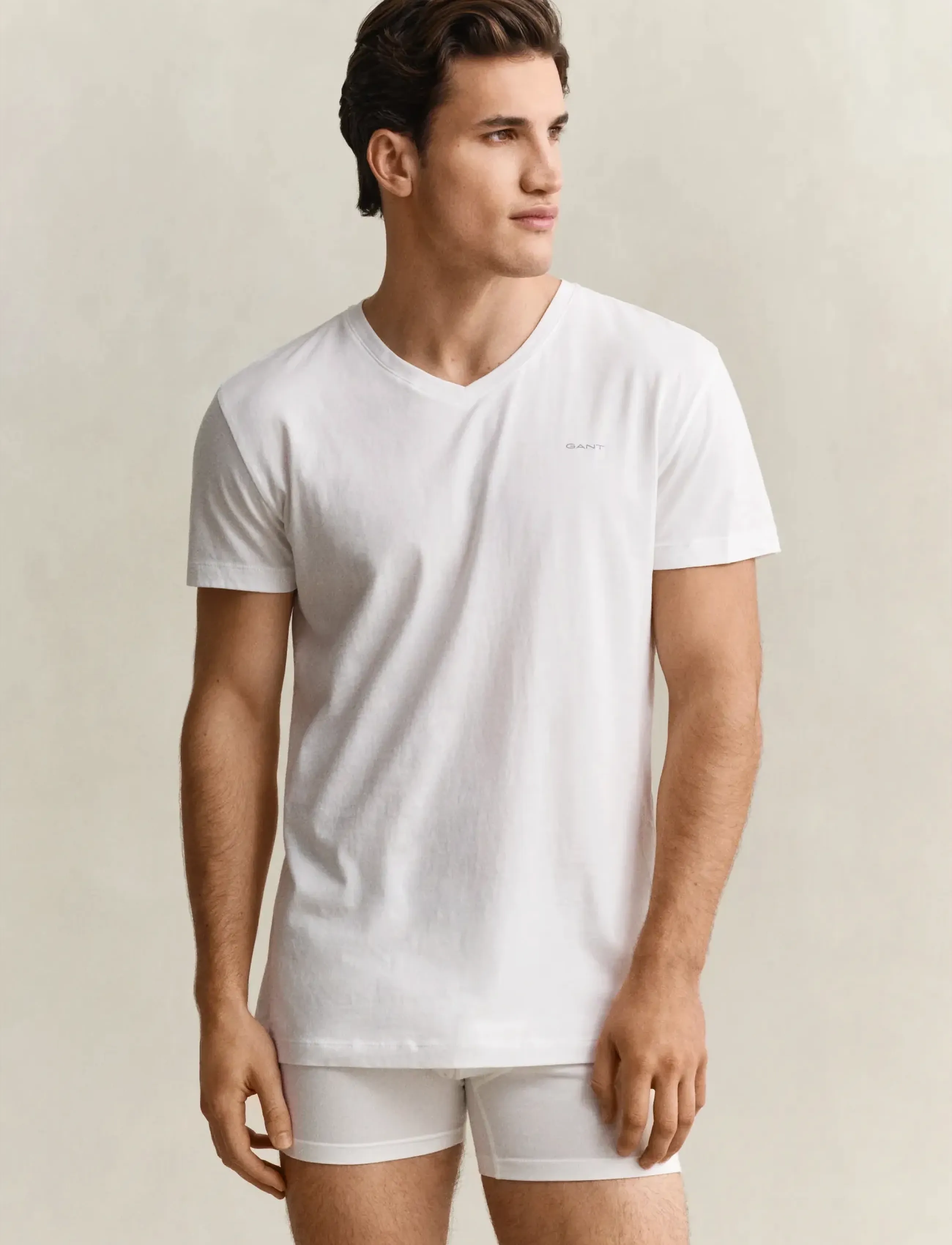 Gant V-Neck T-Shirt 2-Pack, XXL, White, T-Shirts > Kortærmede, Herre