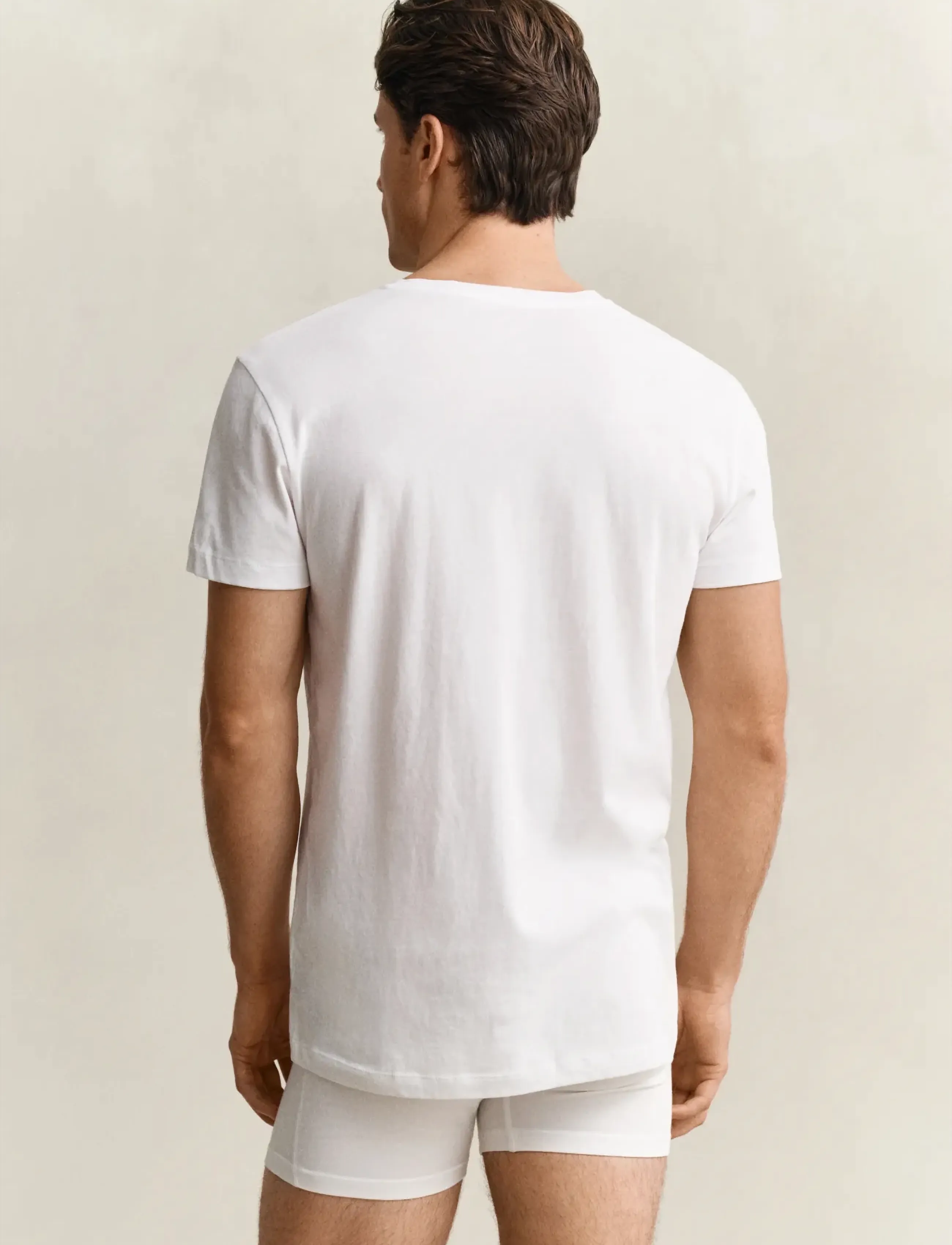 Gant - 2-Pack V-Neck T-Shirts - t-shirts med v-hals - white - 2