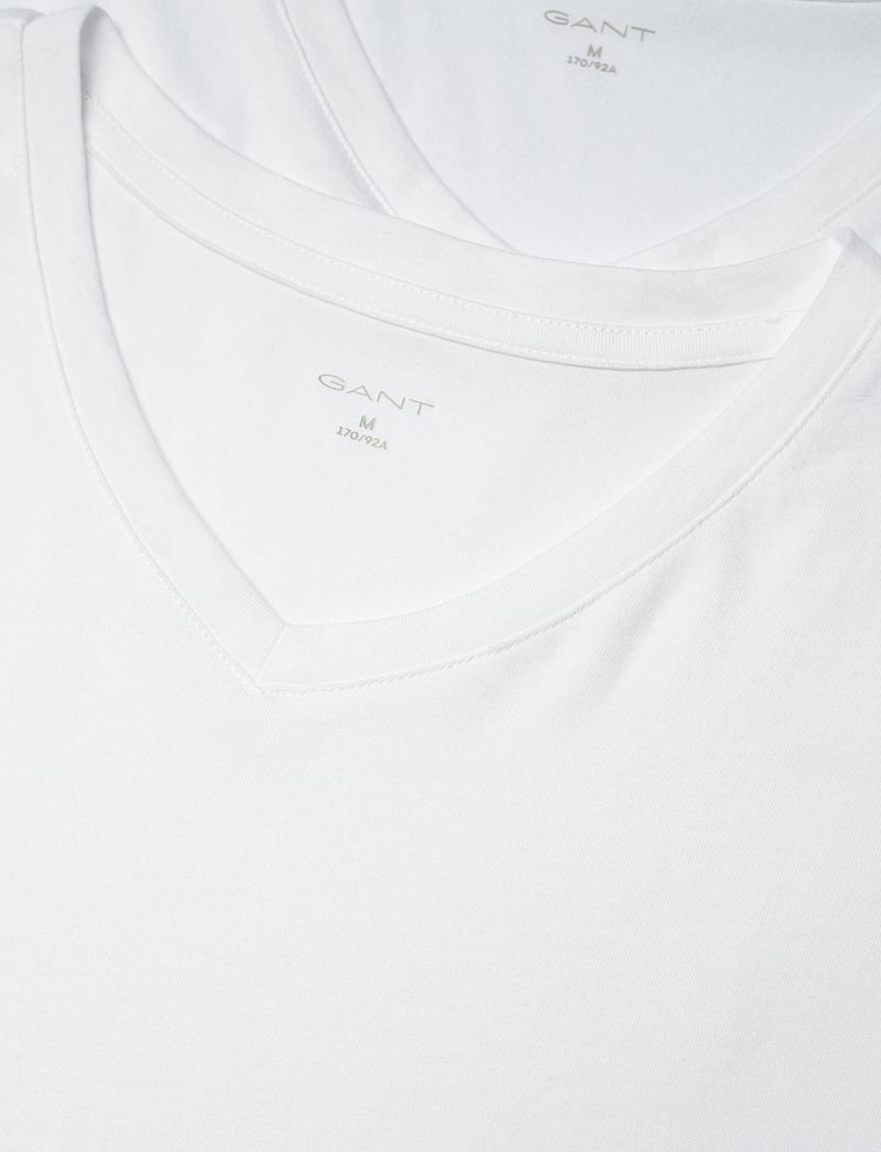 GANT - V-NECK T-SHIRT 2-PACK - v-kaelusega t-särgid - white - 5