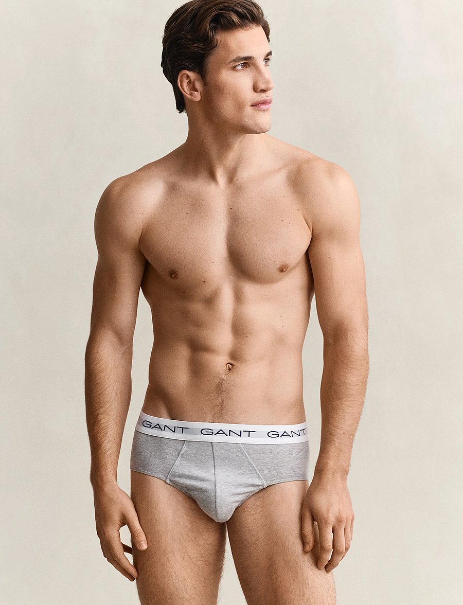 Gant - 3-Pack Briefs - multipack underpants - light grey melange - 0